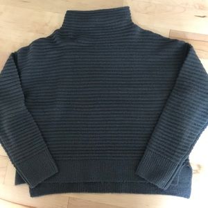 dark gray ribbed turtleneck